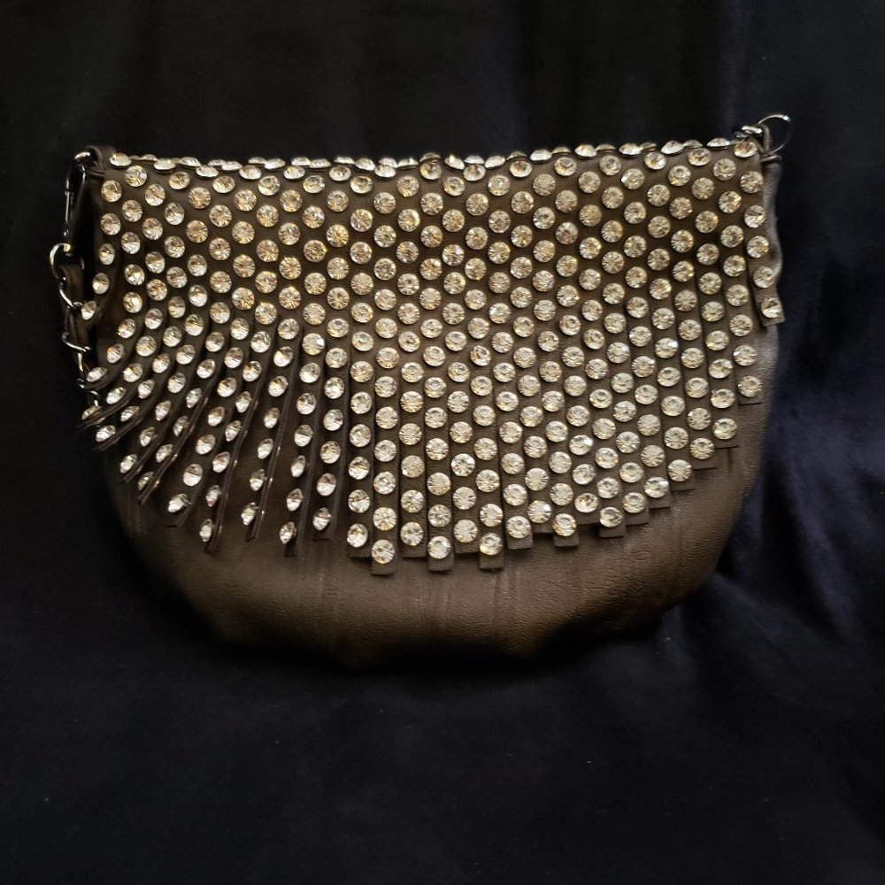 Rhinestone Fringe Crossbody Handbag